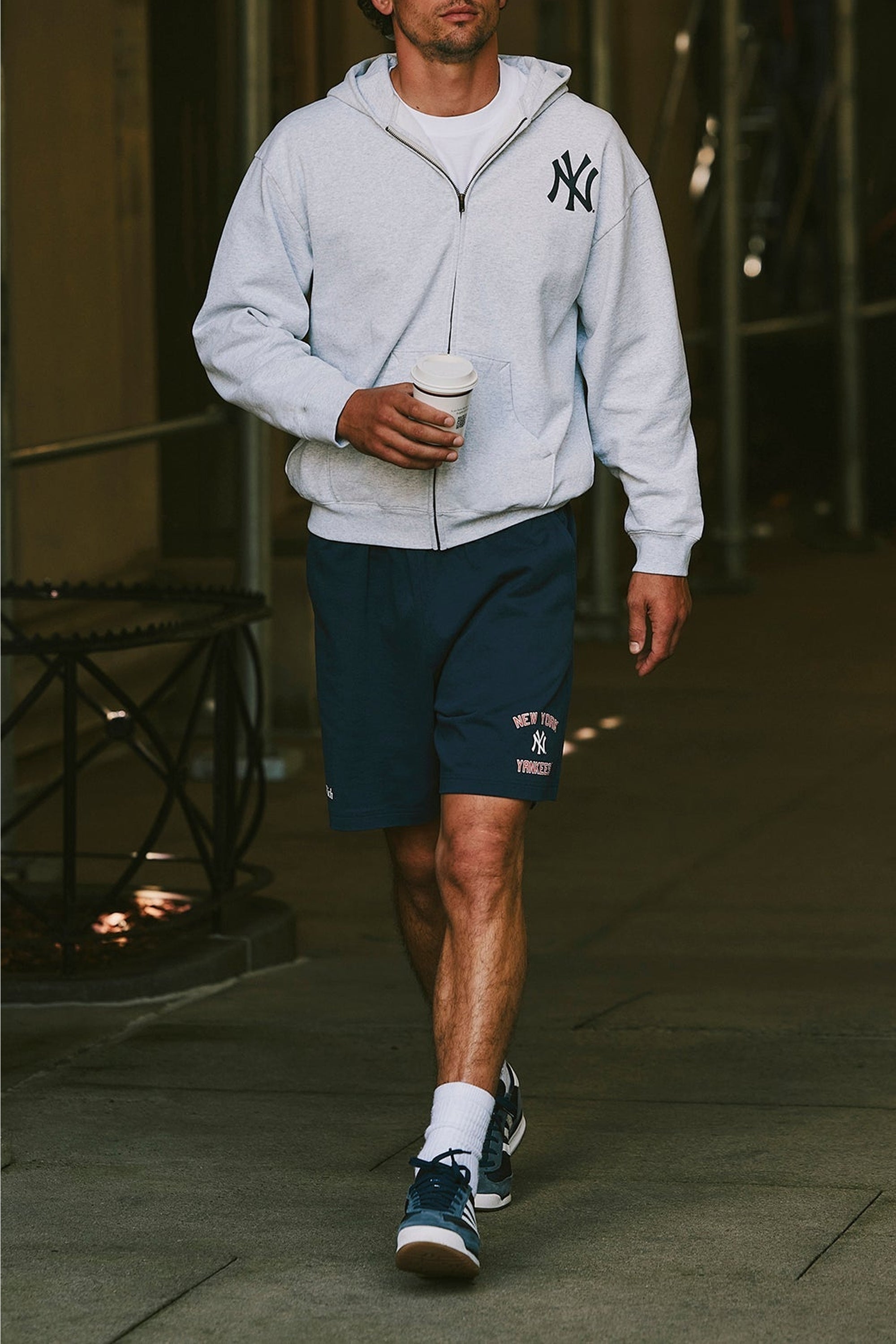 Sweat à capuche Yankees zippé - Heather Gray