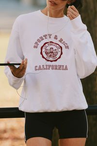 Sweatshirt California à col rond imprimé - White