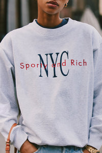 Sweatshirt NY Minute à broderie - Heather Gray