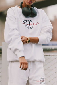Sweatshirt NY Minute à broderie - White
