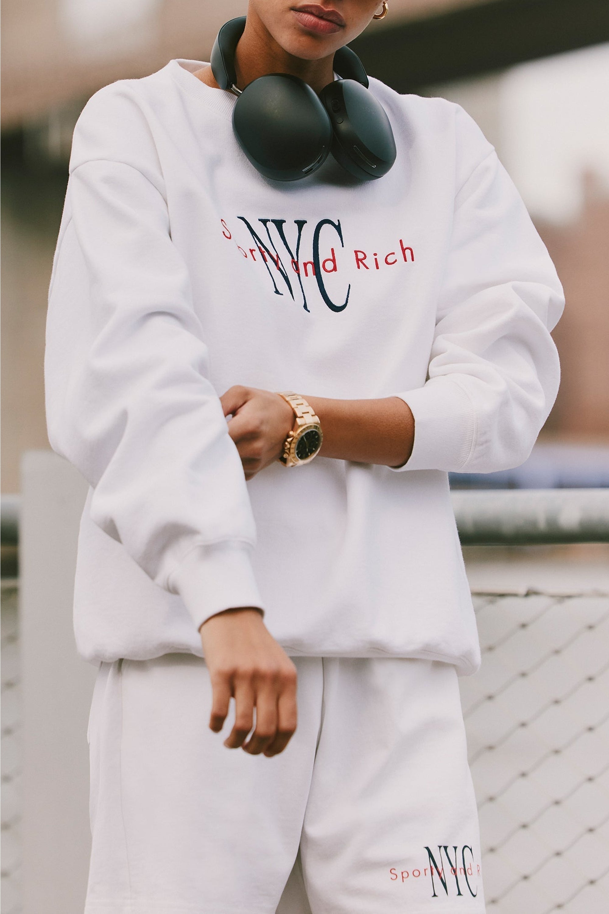Sweatshirt NY Minute à broderie - White