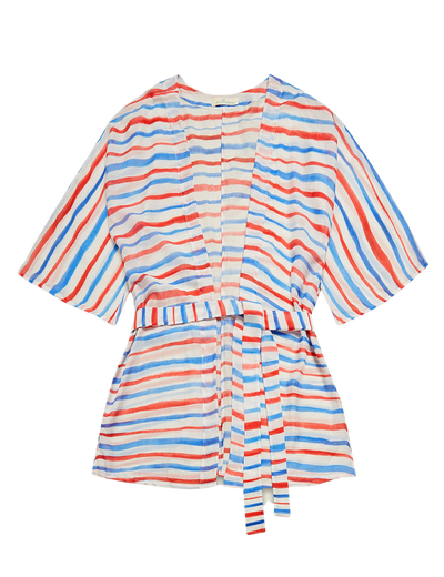 Kimono Court ceinturé - Stripes
