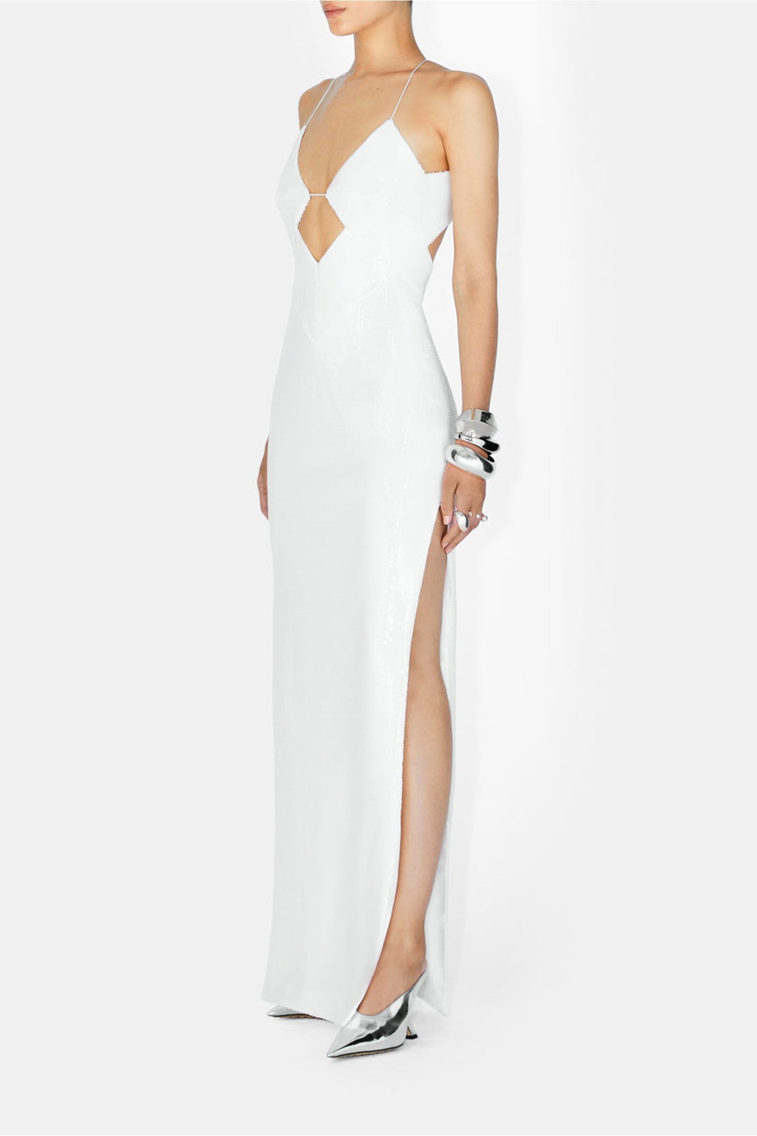 Robe Bridal Kite à découpes - White