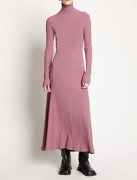 Robe à col roulé dos nu - Pale Rose