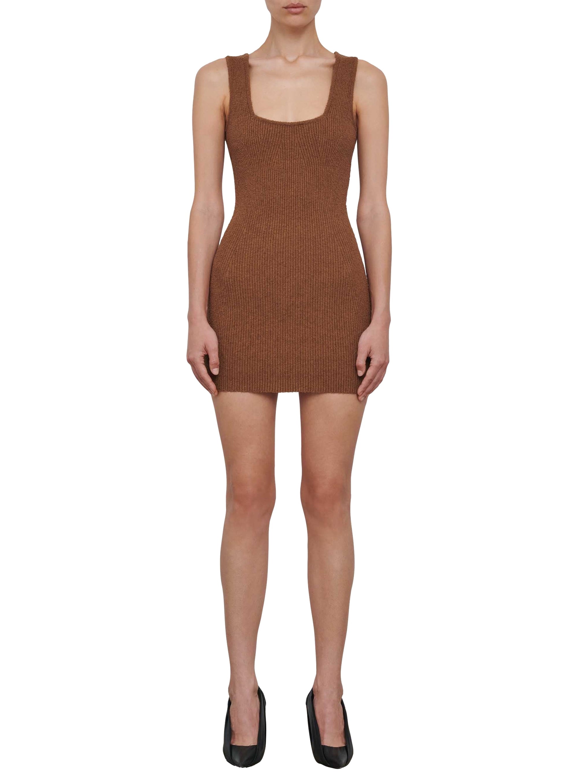 Knit Dress Mini - Brown