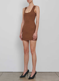 Knit Dress Mini - Brown