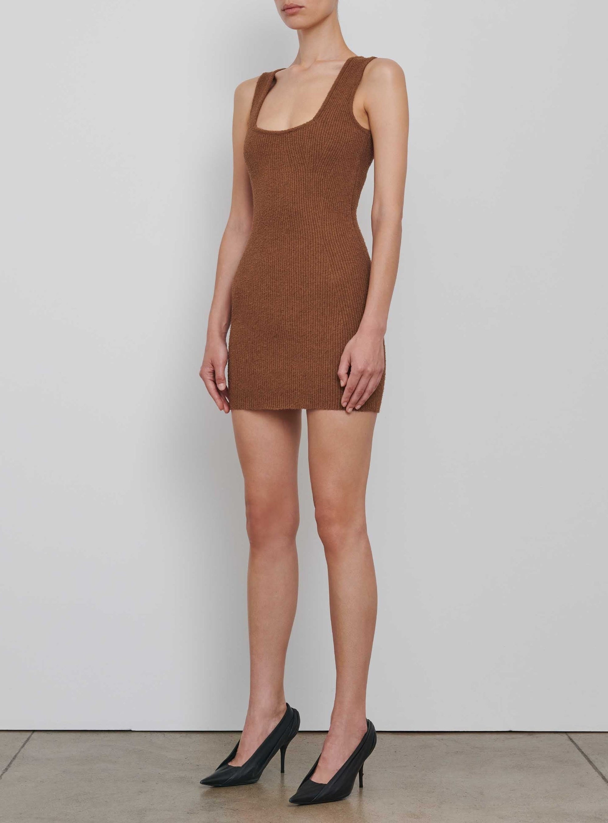 Knit Dress Mini - Brown