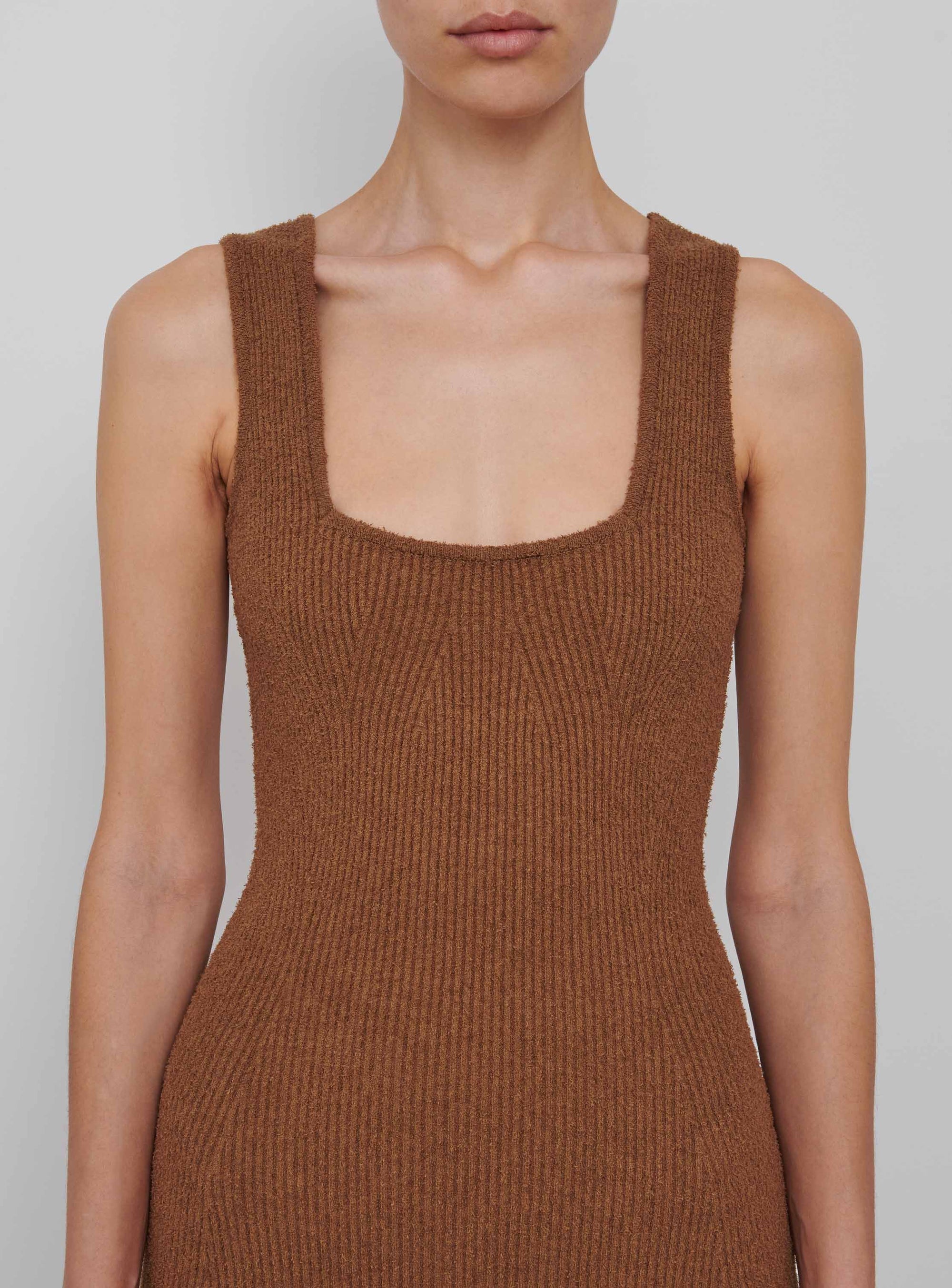 Knit Dress Mini - Brown