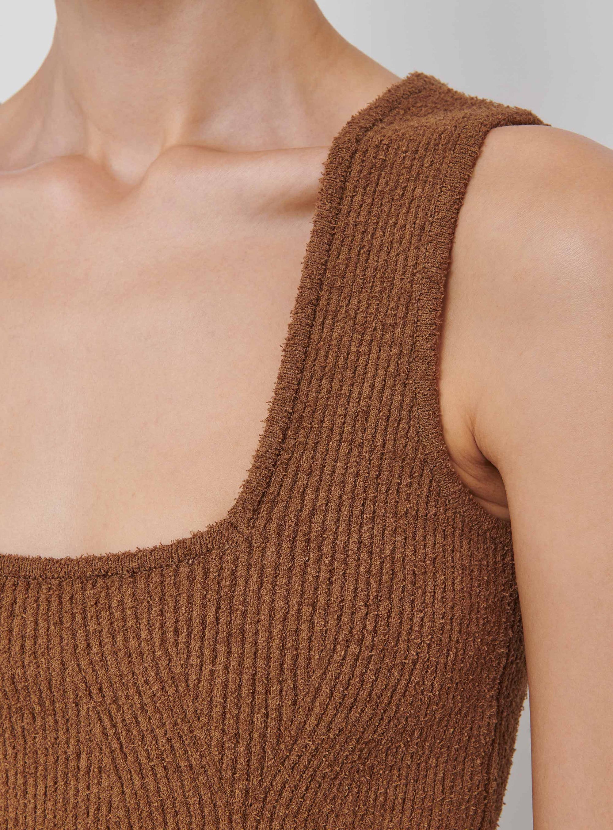Knit Dress Mini - Brown