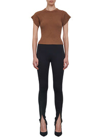 Knitted T-shirt - Brown