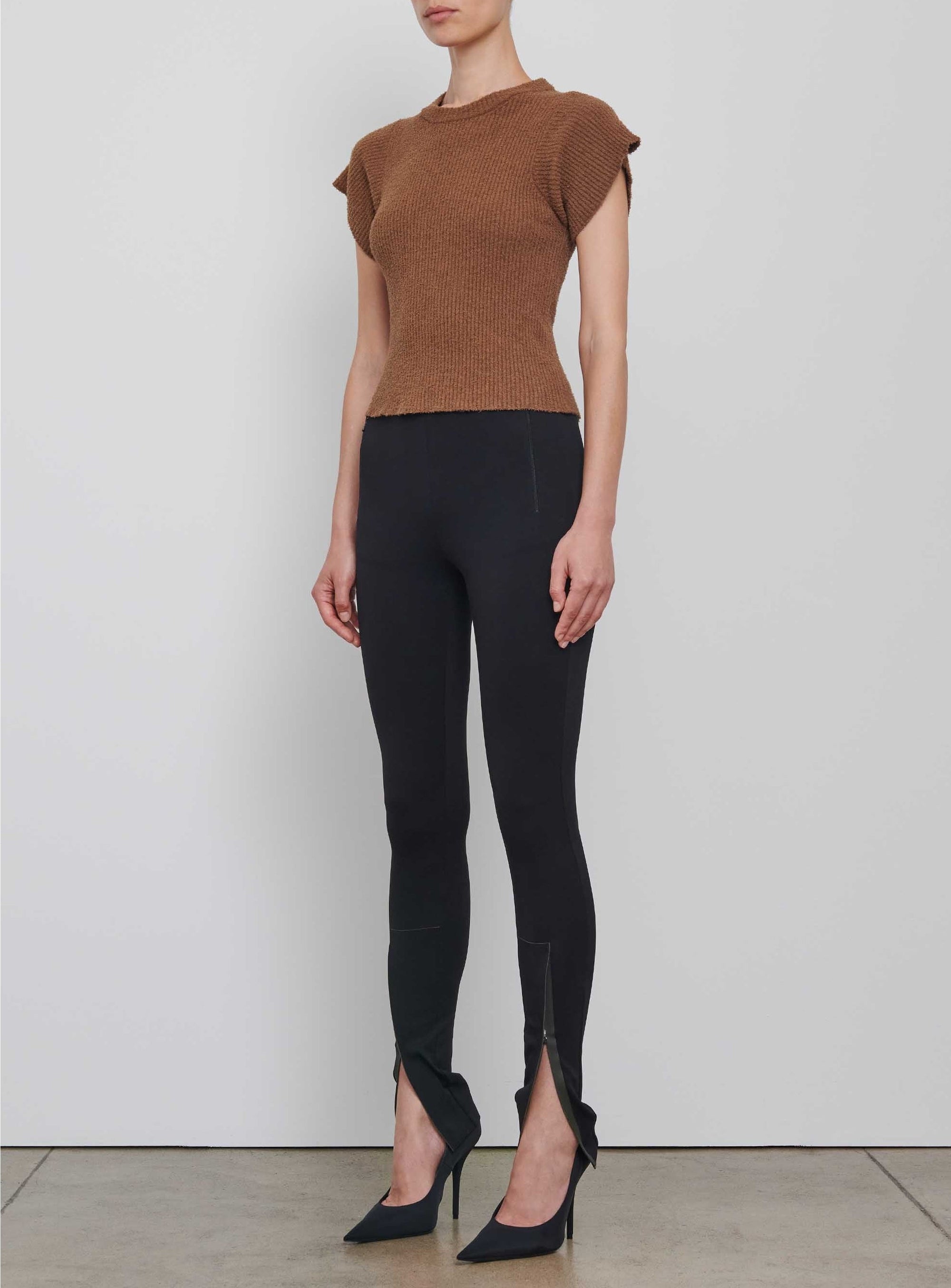 Knit T-Shirt - Brown