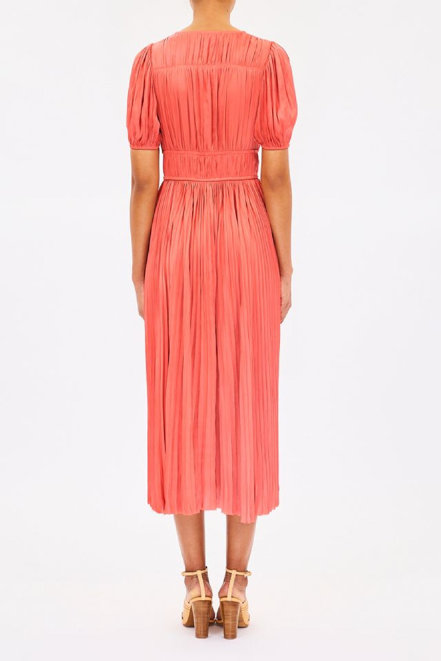Robe Audra à manches bouffantes - Coral
