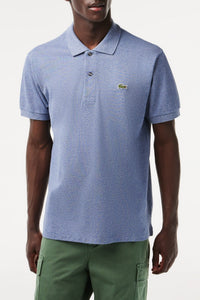 Polo L.12.12 chiné en piqué - Bleu Indigo Clair