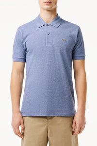 L.12.12 Chiné pique polo shirt - Light Indigo Blue