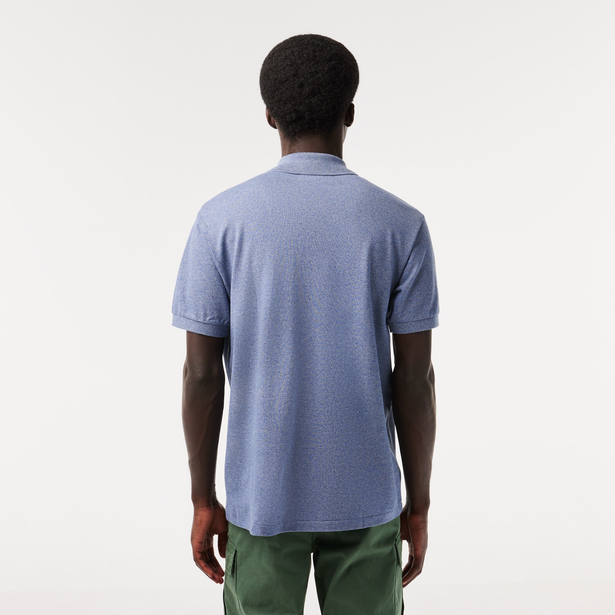 Polo L.12.12 chiné en piqué - Bleu Indigo Clair