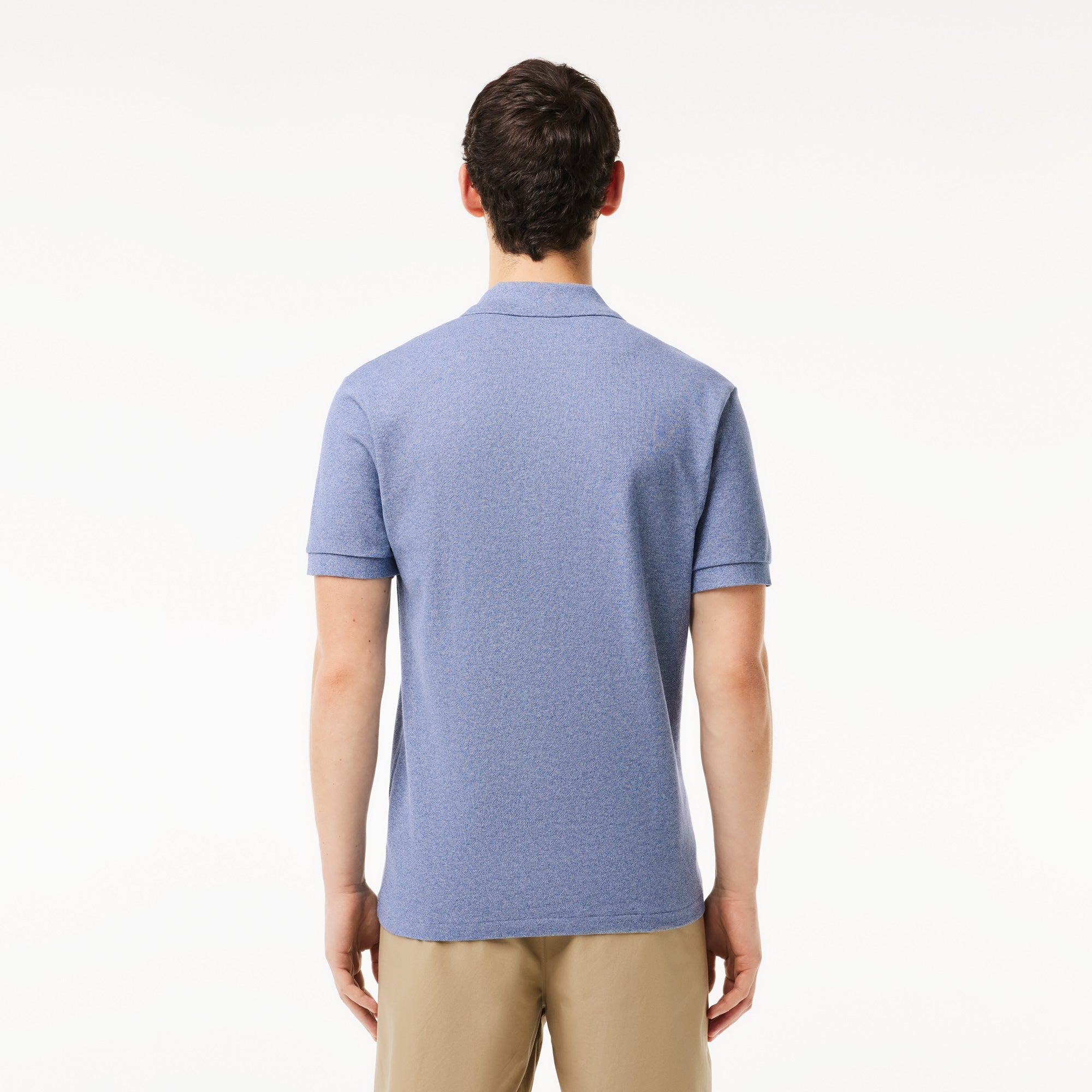 Polo L.12.12 chiné en piqué - Bleu Indigo Clair