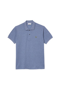 L.12.12 Chiné pique polo shirt - Light Indigo Blue