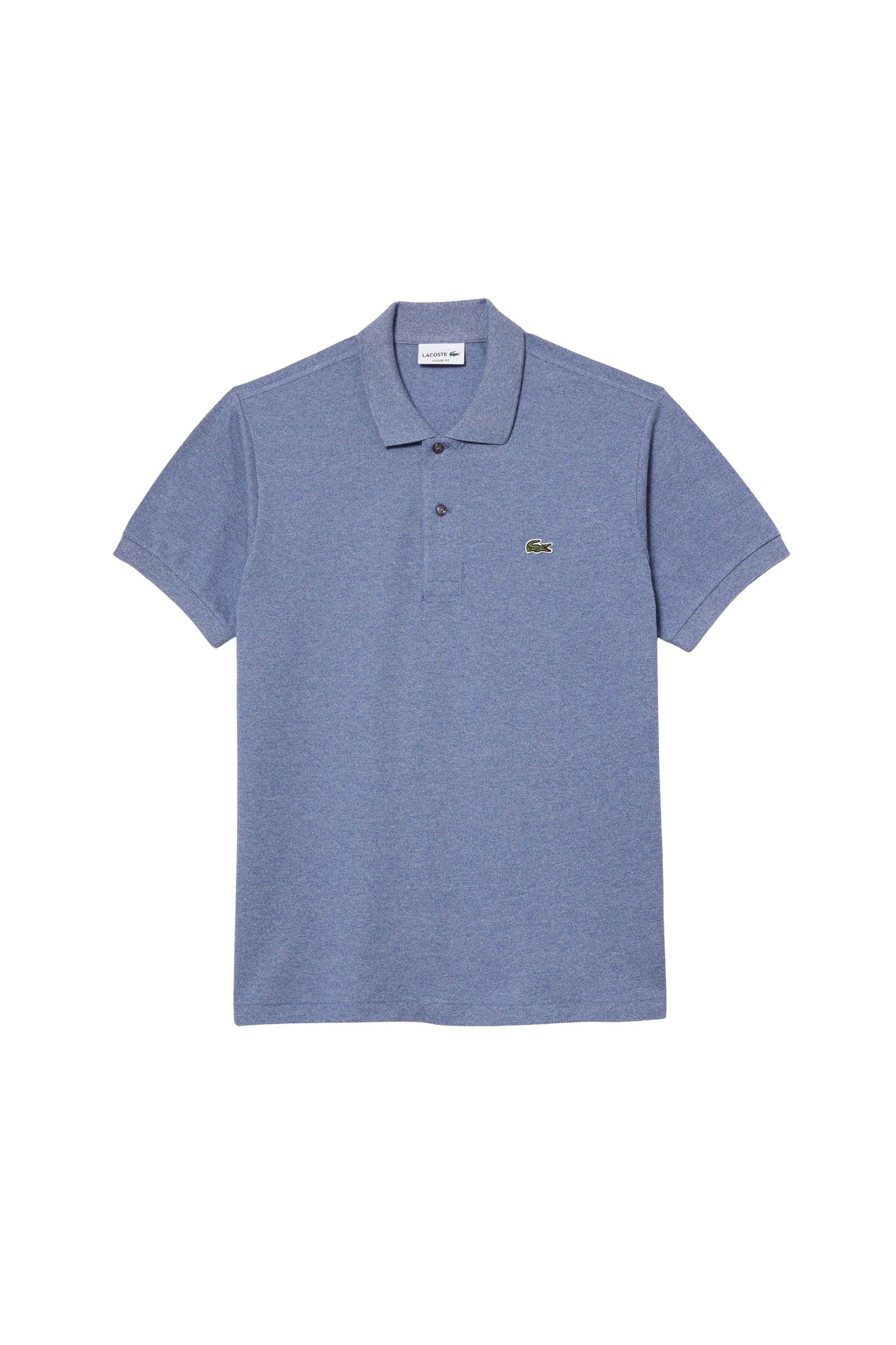 L.12.12 Chiné pique polo shirt - Light Indigo Blue