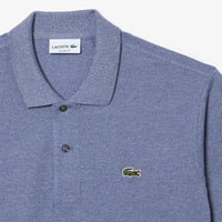 L.12.12 Chiné pique polo shirt - Light Indigo Blue