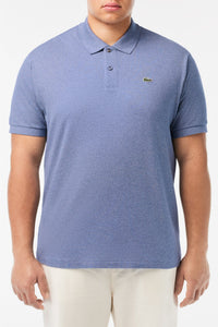 Polo L.12.12 chiné en piqué - Bleu Indigo Clair