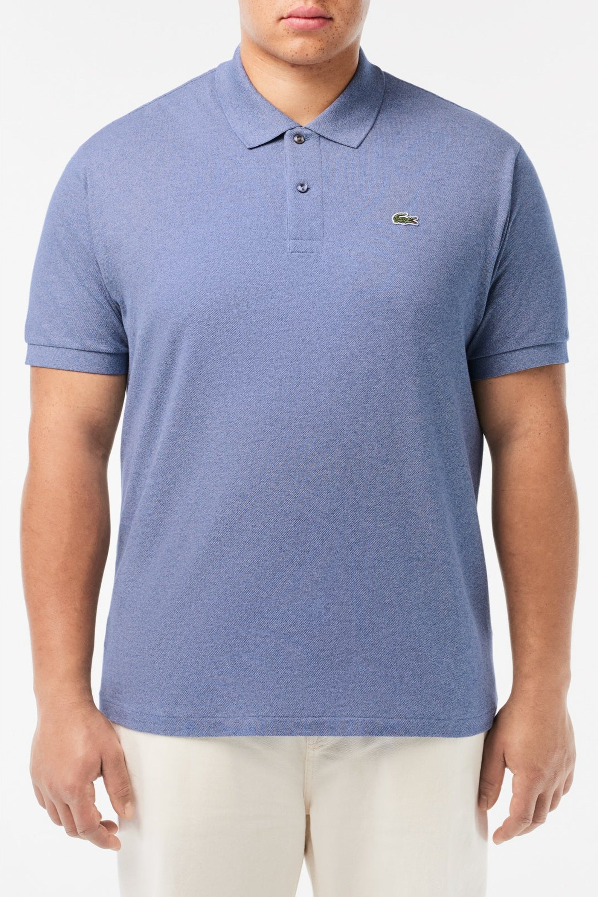 Polo L.12.12 chiné en piqué - Bleu Indigo Clair