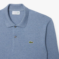 Polo L.12.12 à manches longues en piqué - Bleu Indigo Clair