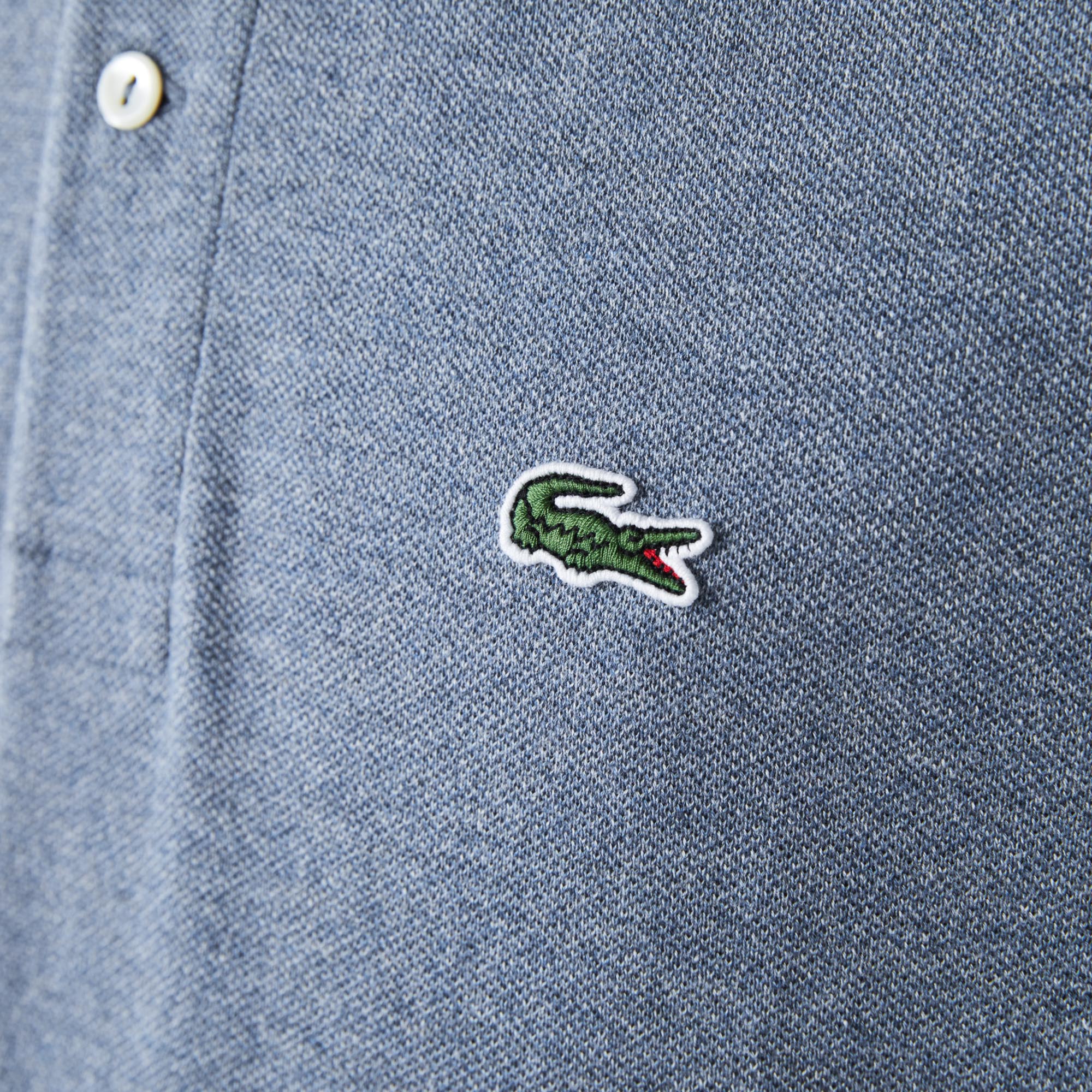 Polo L.12.12 à manches longues en piqué - Bleu Indigo Clair