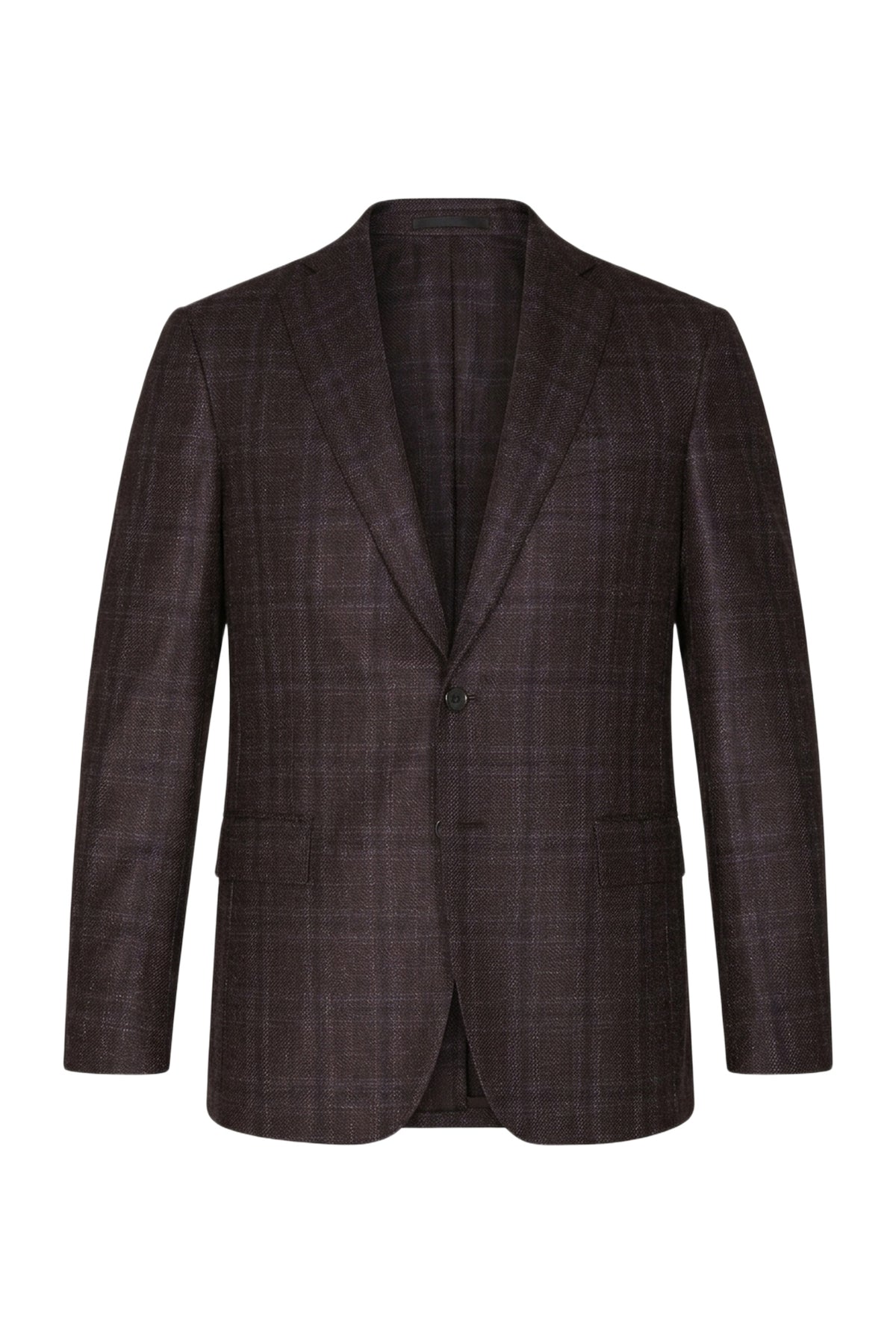 Veste de costume London à patte de boutonnage en laine - Aubergine
