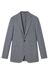 Veste de costume à motif quadrillé en laine - Pale Blue Onyx