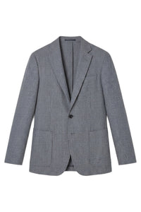 Veste de costume à motif quadrillé en laine - Pale Blue Onyx