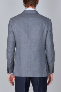 Veste de costume à motif quadrillé en laine - Pale Blue Onyx