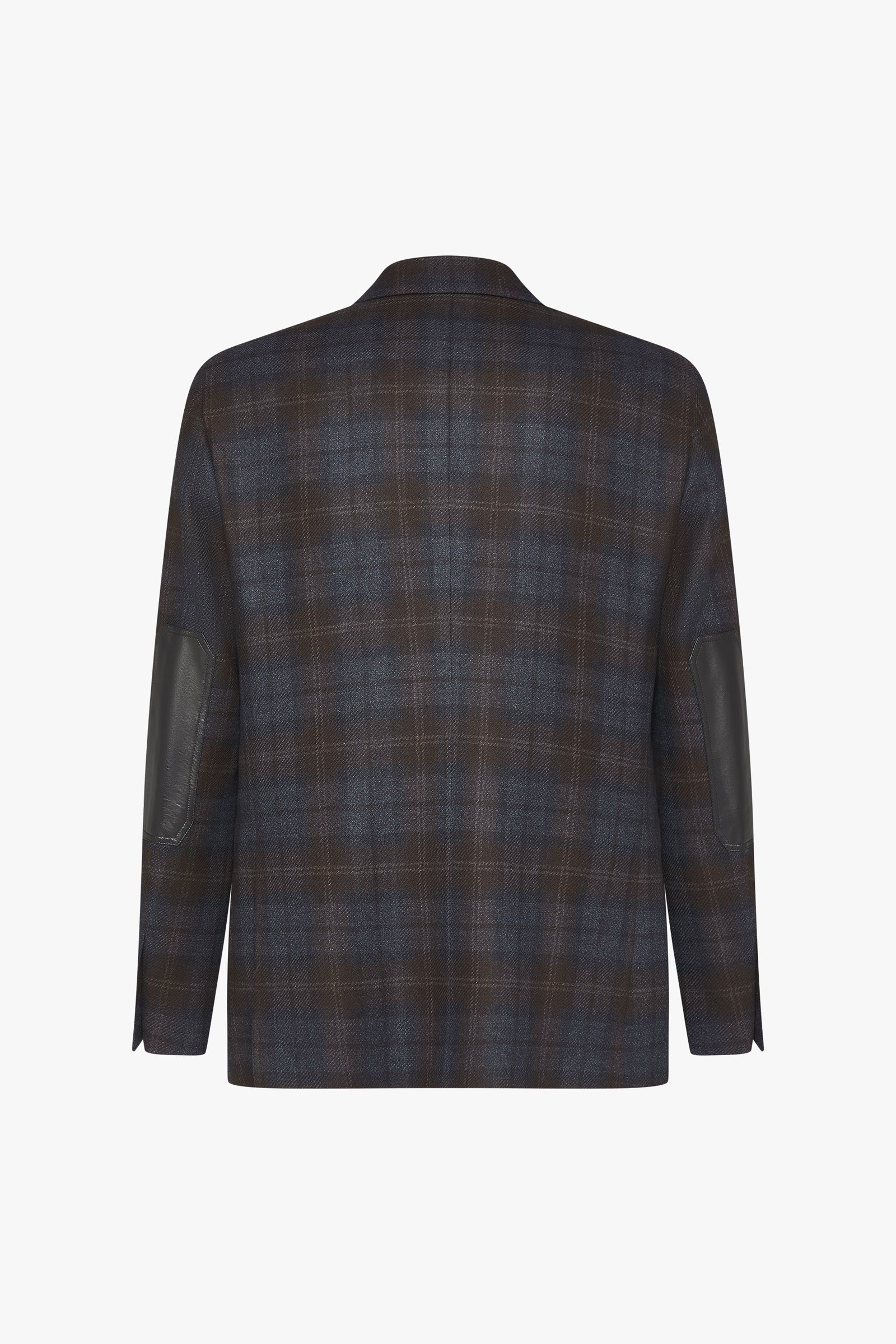Blazer à carreaux en laine - Marron & Bleu