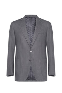 Blazer à texture chinée en cachemire - Gris