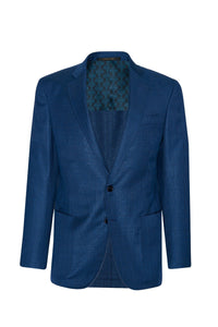 Veste tissée en laine - Bleu & Noir