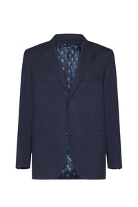 Veste à motif fleuri en laine - Bleu