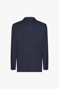Veste à motif fleuri en laine - Bleu