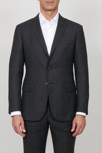 Costume à carreaux en laine - Gris