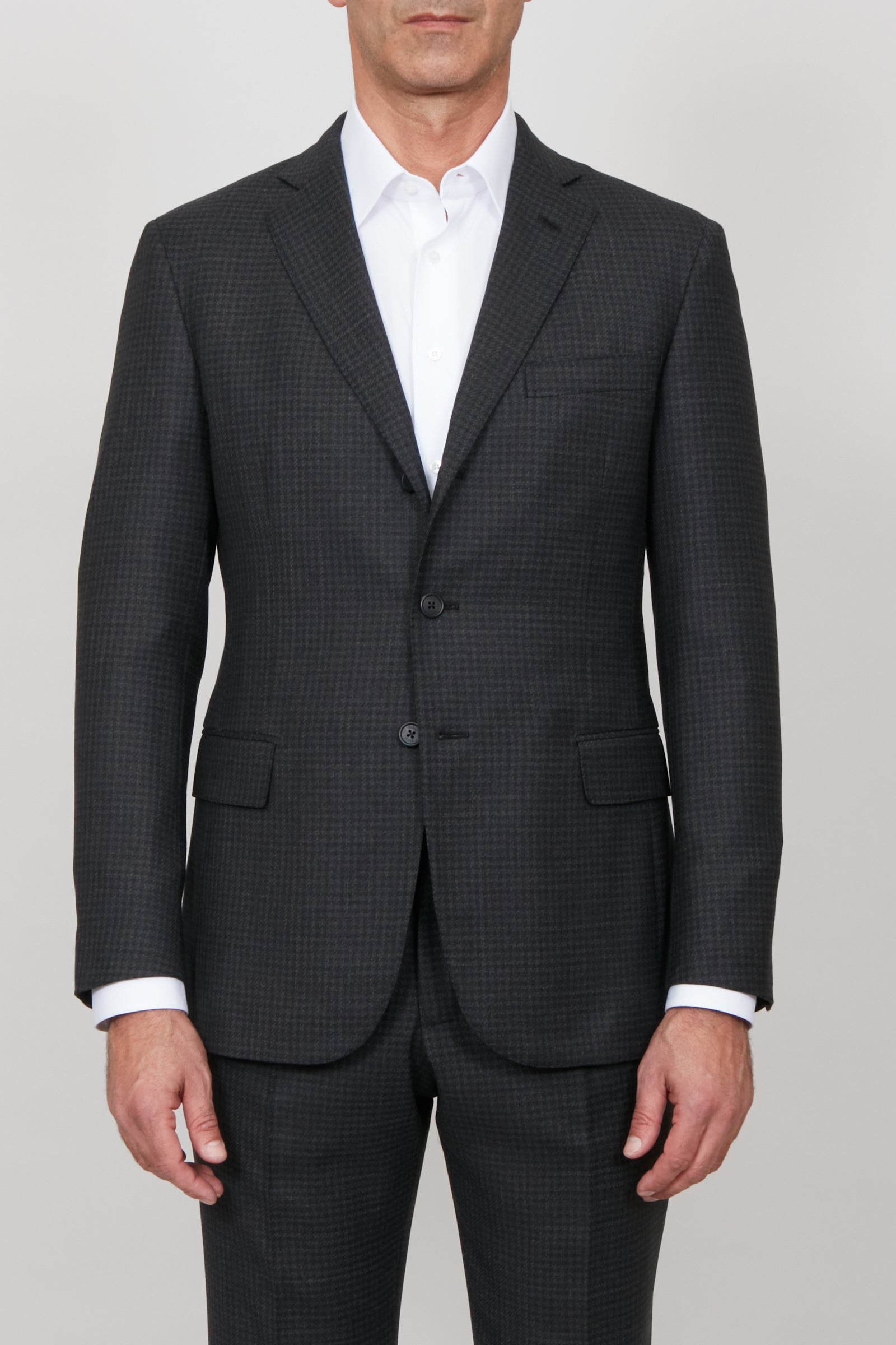 Costume à carreaux en laine - Gris