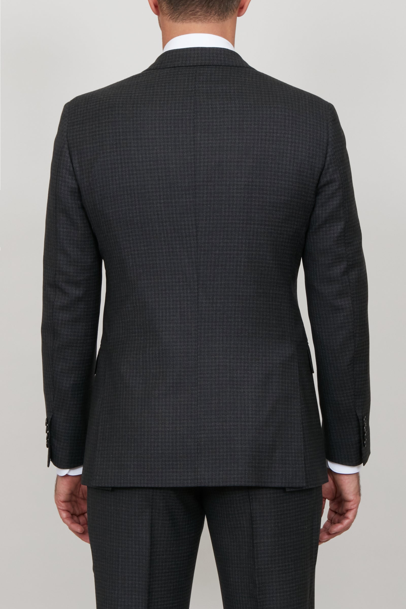 Costume à carreaux en laine - Gris