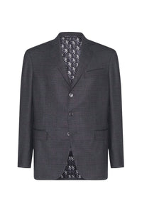 Blazer chiné en laine - Gris Anthracite