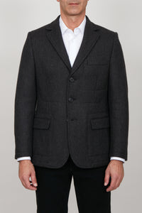 Veste de costume London boutonnée en cachemire - Black