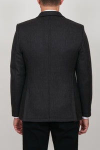 Veste de costume London boutonnée en cachemire - Black