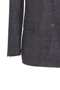 Veste glen plaid en laine - Noir & Marron