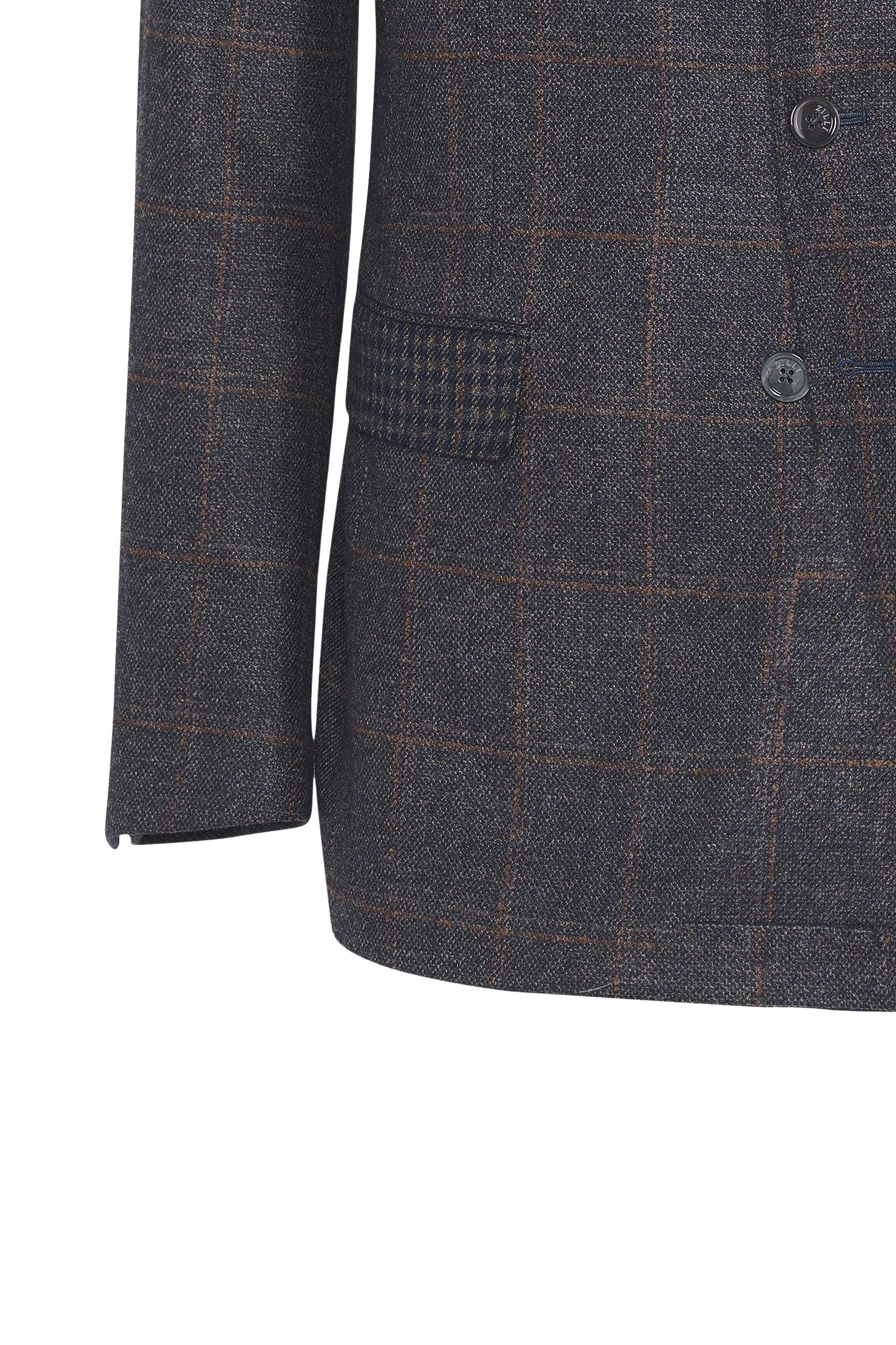 Veste glen plaid en laine - Noir & Marron
