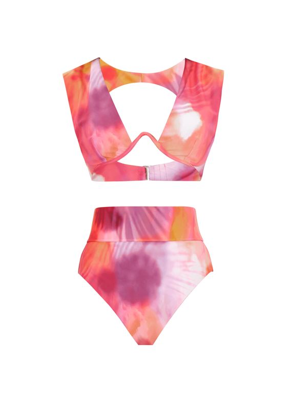 Kuwa printed high waist bikini bottoms - Dandi Print