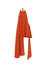 Nata asymmetrical halter top - Red Coral