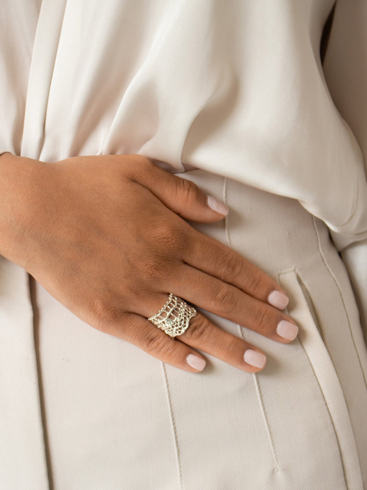Bague Dentelle Bague - Argent