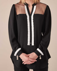 Chemise Laley à empiècements - Noir & Blanc