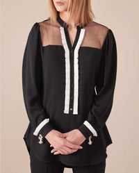 Chemise Laley à empiècements - Noir & Blanc