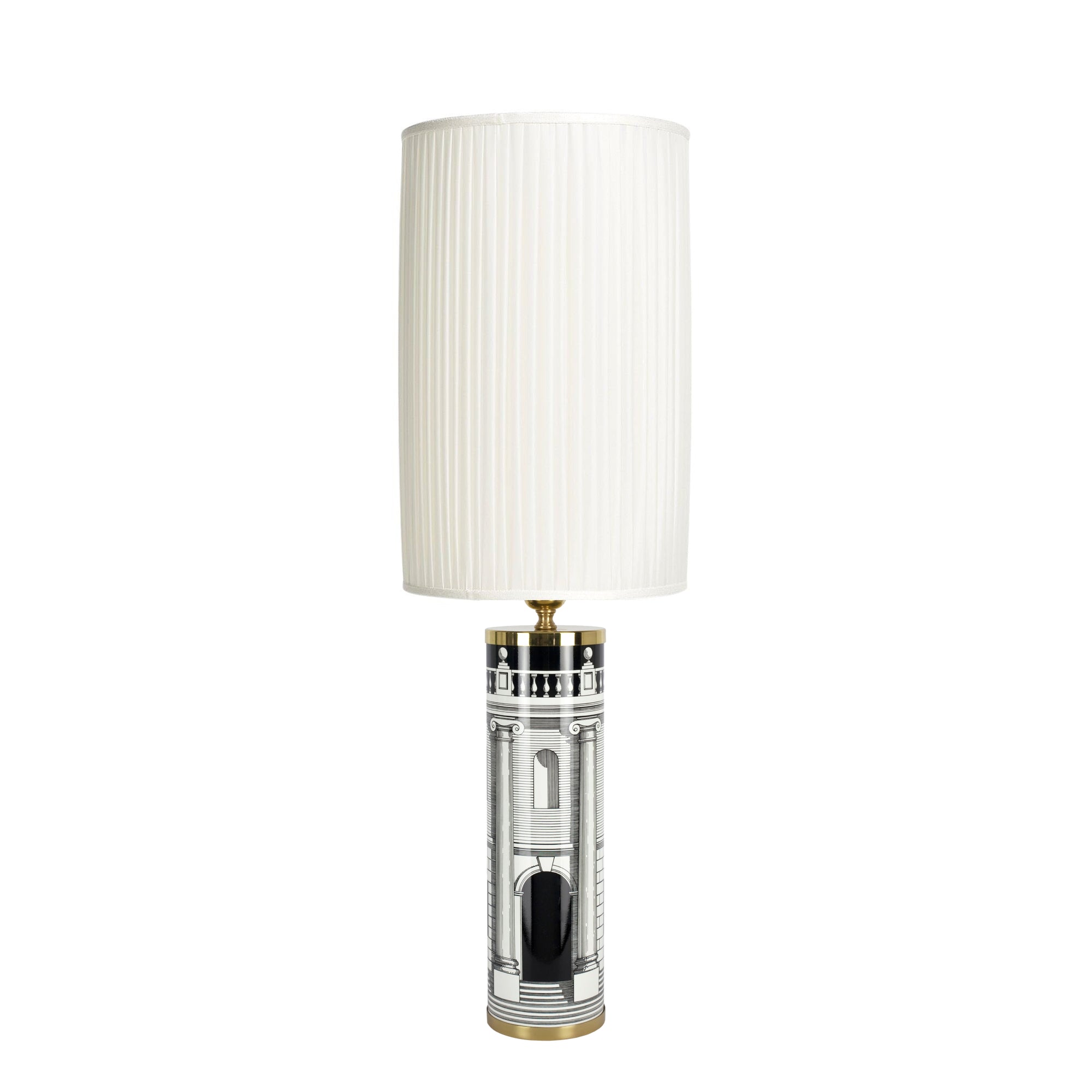 Pleated cylindrical lampshade - White